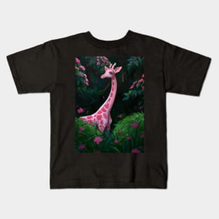 Pink Giraffe Kids T-Shirt